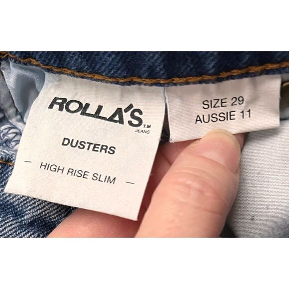 ROLLA'S Dusters High Rise Slim Denim Shorts in Old Rip, Size 29 - Picture 12 of 16
